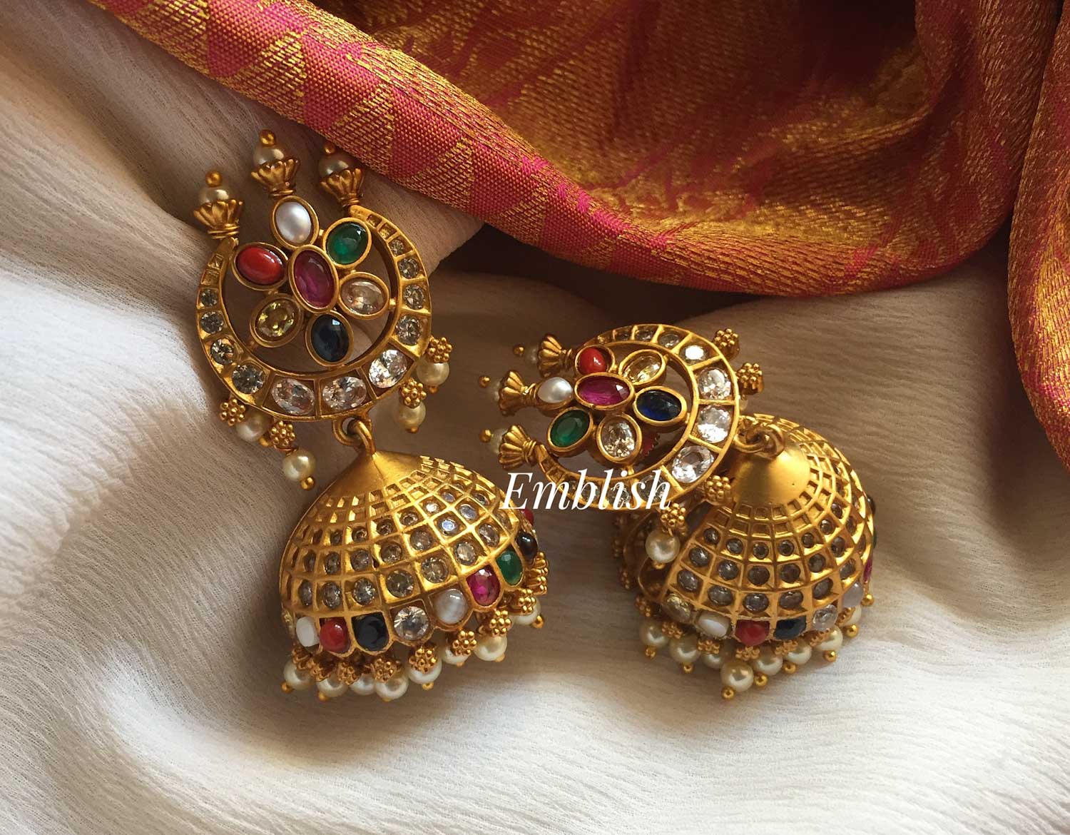 Half hotsell jhumka designs
